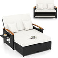 Moccha Outdoor Wicker Daybed, Patio Rattan Loveseat Sofa w/ 4-Level Adjustable by LDAILY