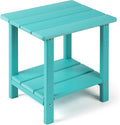 Adirondack Outdoor Side Table, 2-Tier Sturdy Patio End Table Weather Resistant by Apolimi