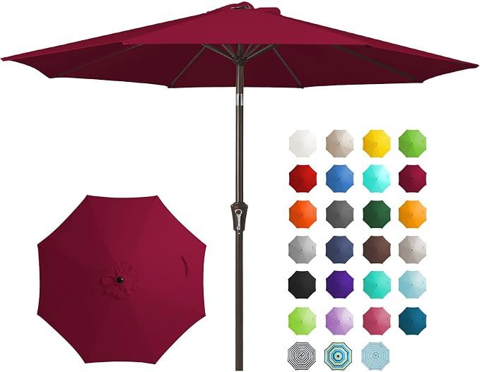 JEAREY 9FT Outdoor Patio Umbrella Outdoor Table Umbrella by JEAREYOutdoorsCollection