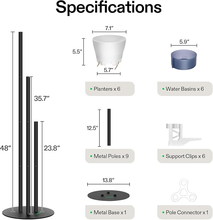VIVOSUN Metal Plant Stand, 6-Tier Tall Vertical Planter Tower - Image 8