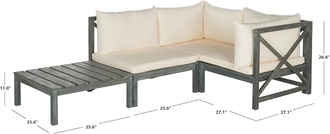 SAFAVIEH Outdoor Collection Lynwood Outdoor Sectional Sofa - Image 2