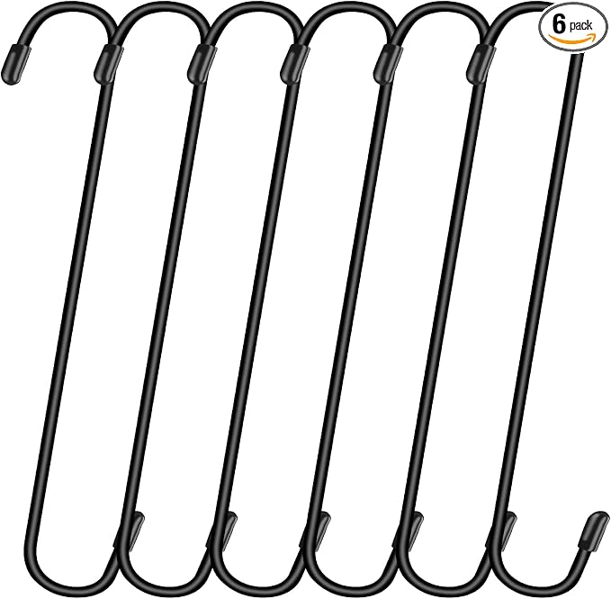6 Pack 10 Inch Large S Hooks for Hanging Plants, Bird House, Kitchenware by Dpyrrhic