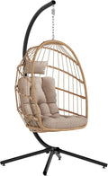 SWITTE Egg Chair Outdoor with Stand, Indoor Wicker Hanging Egg Swing Chair with by SWITTE
