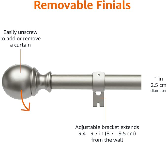 Amazon Basics Easy Installation Adjustable Curtain Rod - Image 3