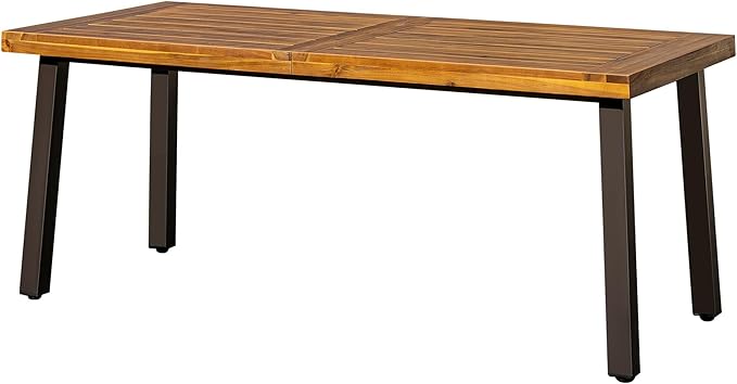 Devoko Home Acacia Wood Dining Table 6-Person Indoor Outdoor Table - Image 8