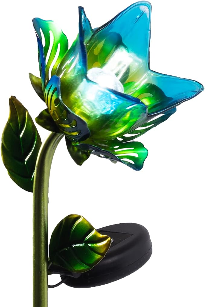 Crosslight Glass Flower Solar LED Waterproof Outdoor Garden Stake - Image 5