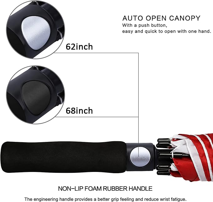 G4Free 47/54/62/68/72 Inch Automatic Open Golf Umbrella Oversize Extra Large - Image 2