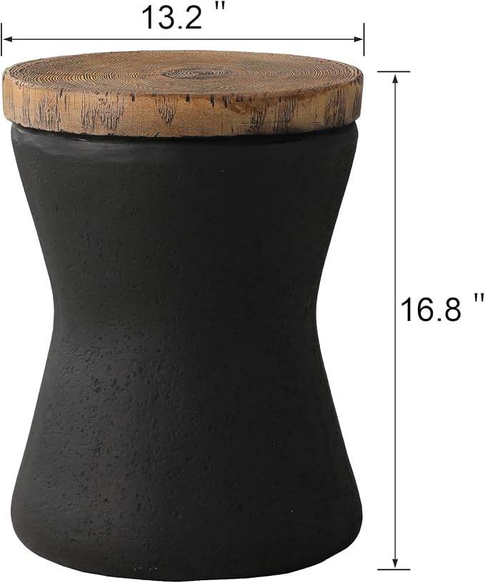 SUNBURY Outdoor Accent Table, Concrete Garden Stool End Table, Morden Concrete - Image 3