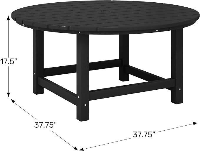 WestinTrends Malibu Low Outdoor HDPE Round Patio Coffee Table, Dark Brown - Image 2