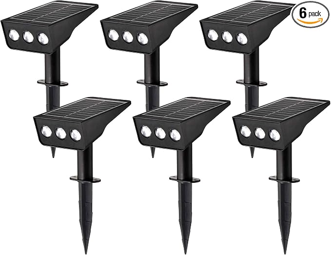Solar Spot Lights Outdoor, 6 Pack Solar Landscape Spotlights 3 Lighting Modes by Unknown