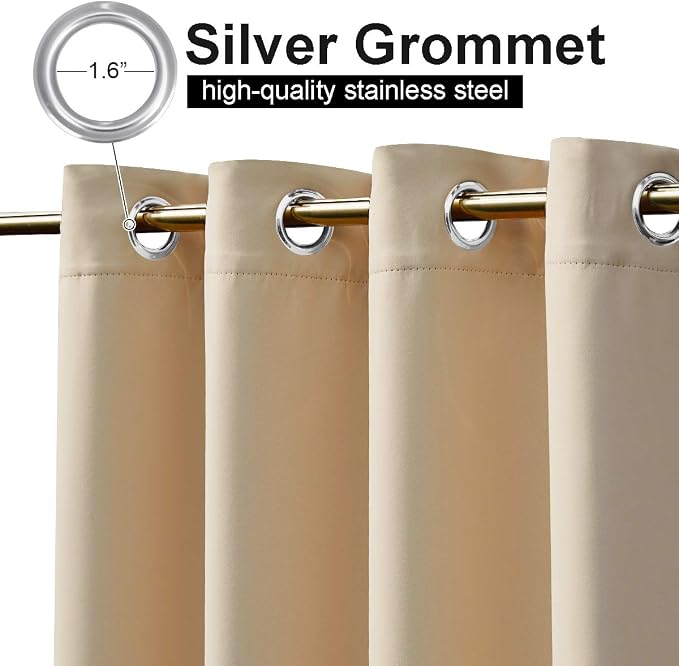 NICETOWN 2 Panels Outdoor Curtains Extra Wide Waterproof & Windproof, Rustproof - Image 5