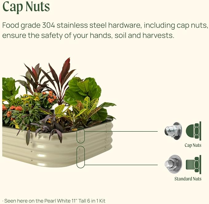 Vego garden Raised Garden Bed Kit, Pearl White - Image 4