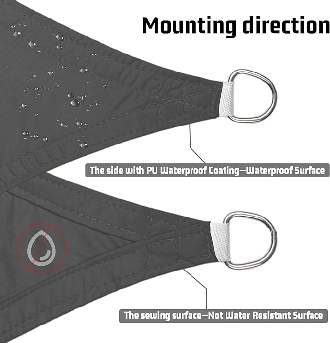 LOVE STORY Rectangle 4'x4' Waterproof Sun Shade Sail Canopy UV Block - Image 3