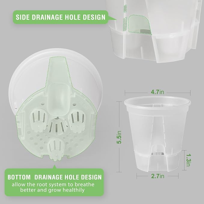 GREENPARA 5-Inch Self-Watering Plant Pots - Image 3