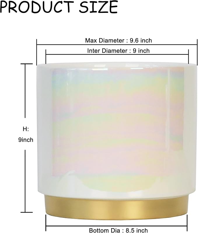 Gepege White Indoor Plant Pots for Plants, Large Ceramic Planter - Image 2