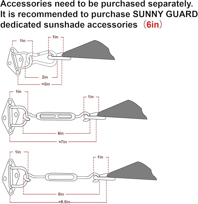 SUNNY GUARD Custom Size 13'x22' Rectangle Graphite Grey UV Block Sunshade - Image 3