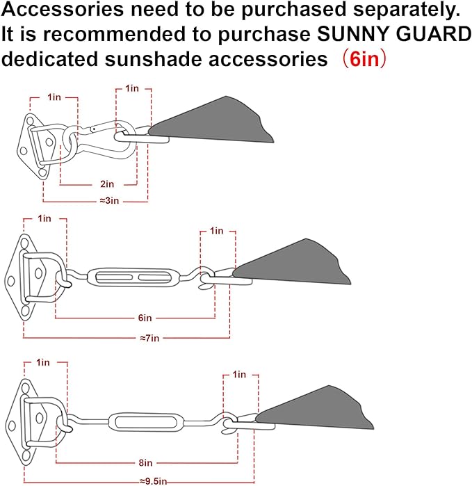 SUNNY GUARD Custom Size 18'x18'x25.5' Butter Cream Sun Shade Sail Triangle UV - Image 3