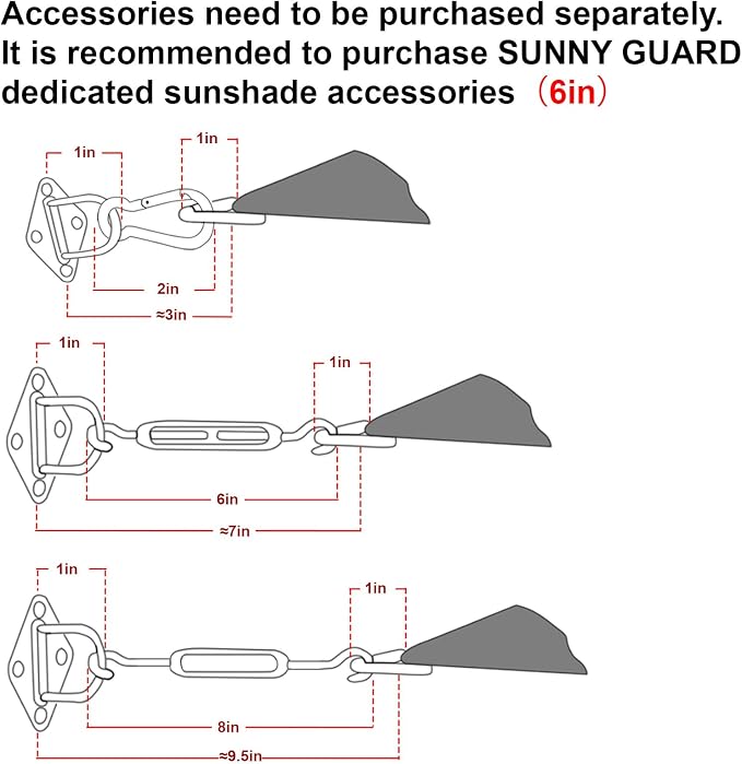 SUNNY GUARD Custom Size 16'x20'x20' Triangle Brown UV Block Sunshade - Image 3