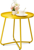 danpinera Outdoor Side Tables, Weather Resistant Steel Patio Side Table by danpinera