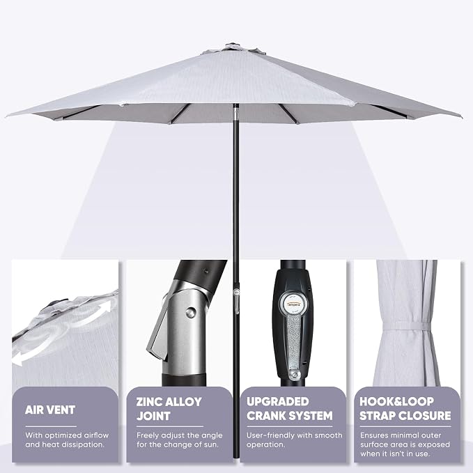 Tempera Patio Market Outdoor Table Umbrella - Image 4