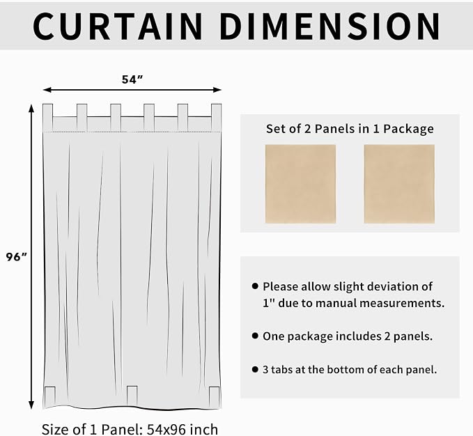 Easy-Going Outdoor Patio Curtains Detachable Tab Top Windproof Weatherproof - Image 6