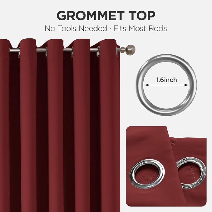 Joydeco Blackout Door Curtain for Doorway Privacy 90 Inches Long, Grommet - Image 9
