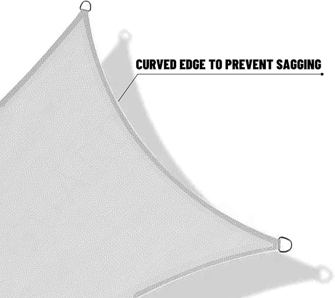 SUNNY GUARD Sun Shade Sail 8'x12' Rectangle Silver Grey UV Block Sunshade - Image 7