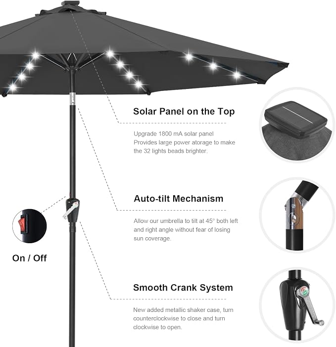 ABCCANOPY 10FT Durable Solar Led Patio Umbrellas - Image 6