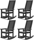 GREENVINES Outdoor Rocking Chairs | Set of 4 | Porch Rocker | HDPE Plastic | by GreenVines