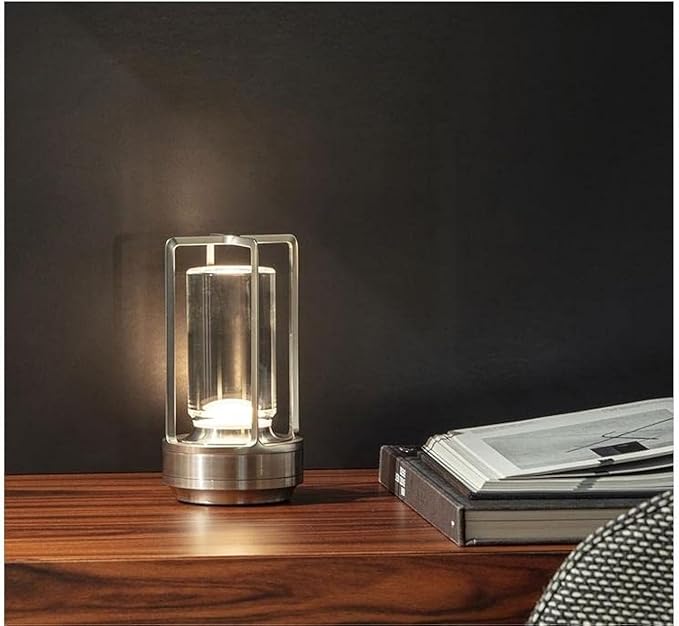 Portable Metal Table Lamp for Indoor/Outdoor, Rechargeable Cordless LED Lamp by HAPYGILightings