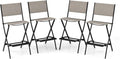 COSTWAY Outdoor Patio Bar Chair Set of 4, Folding Bar Height Stool by COSTWAY