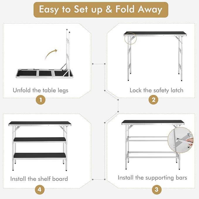 COSTWAY Folding Picnic Camping Table, Portable Lightweight Aluminum Table - Image 6