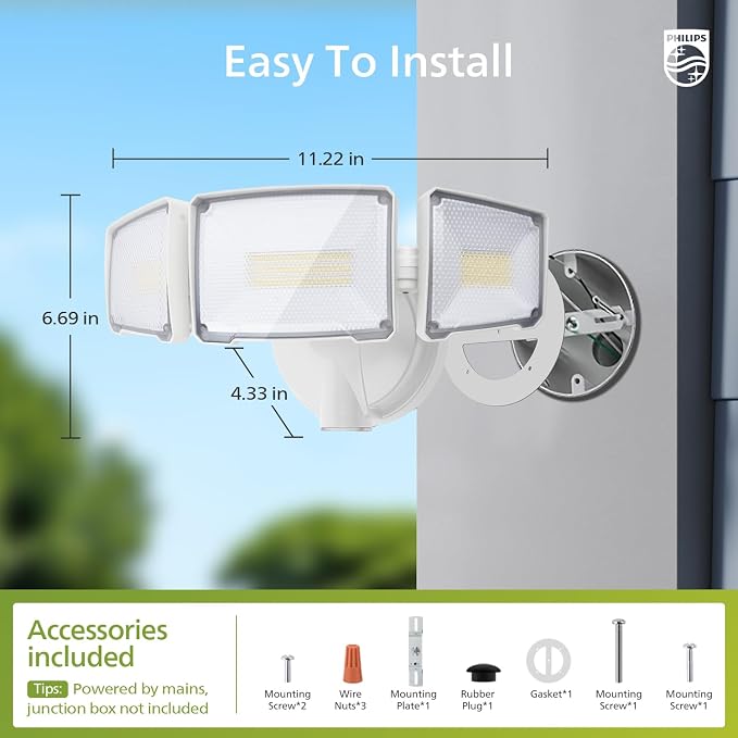 Philips 72W 7400LM LED Flood Lights Outdoor, Dusk to Dawn Aluminum Security - Image 7