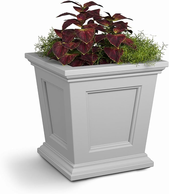 Mayne Fairfield 16-Inch Square Planter – Self-Watering, Weather-Resistant by Mayne
