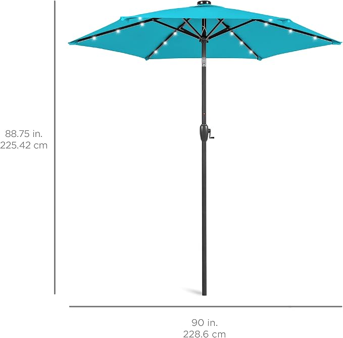 Best Choice Products 7.5ft Outdoor Solar Market Table Patio Umbrella - Image 7