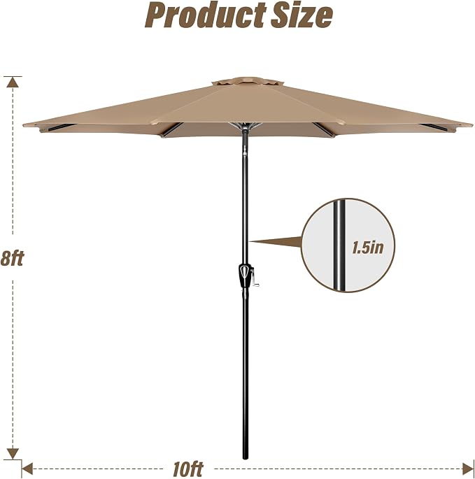 Simple Deluxe 9' Patio Umbrella Outdoor Table Market Yard Umbrella - Image 6