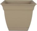 The HC Companies Eclipse Square Plastic Planter w/Attached Saucer by TheHCCompanies