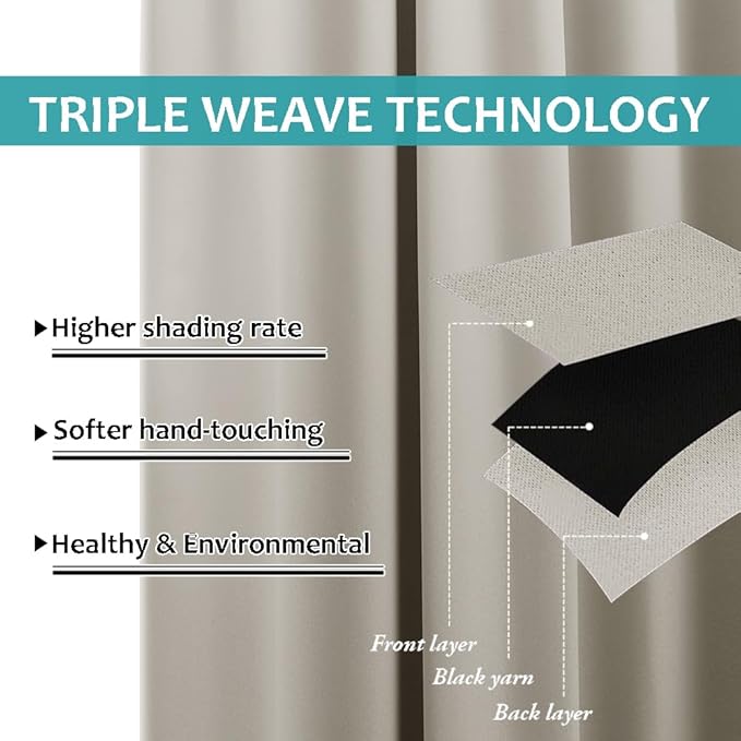 NICETOWN 2 Panels Natural Outdoor Curtains - Image 5