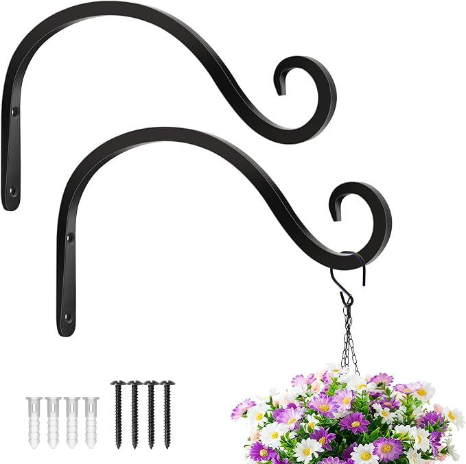 BOLITE Plant Hangers Outdoor Indoor, 8 Inch Wall Plant Hooks, Metal Bird Feeder by Bolite