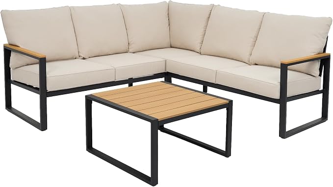 Metal Patio Furniture Set, 6 Pieces Outdoor Sectional Sofa Set - Image 7
