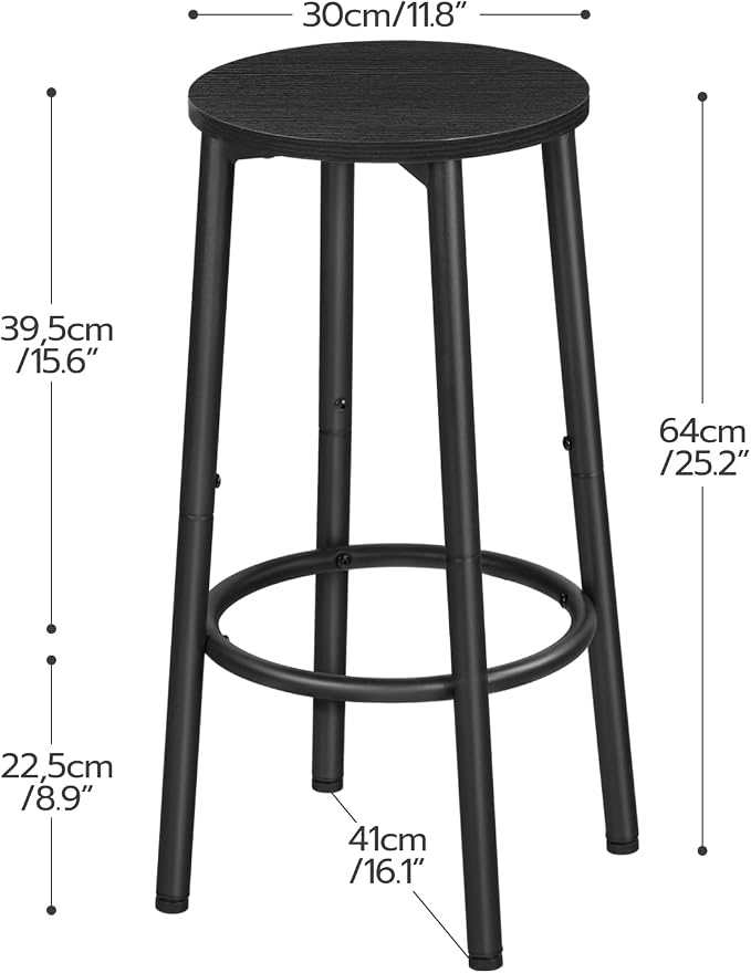 HOOBRO Bar Stools, Kitchen Round Height Stools - Image 3