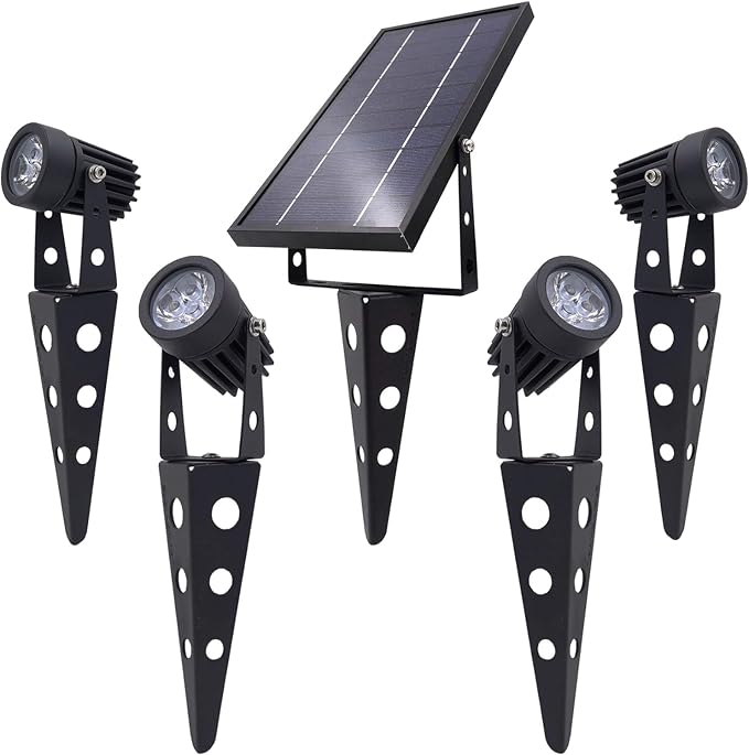 4-Spotlight Mini 50X Solar-Powered LED Spotlight, Outdoor Garden Yard Landscape by SolarLightMart