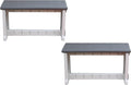 Bench, Deep Grey Top with Warm Grey Sides, 2 Pack by LeisureAccents
