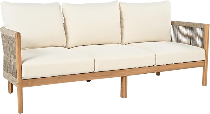 Christopher Knight Home Havets 77"W Outdoor 3 Seater Sofa, Acacia Wood Bench - Image 7