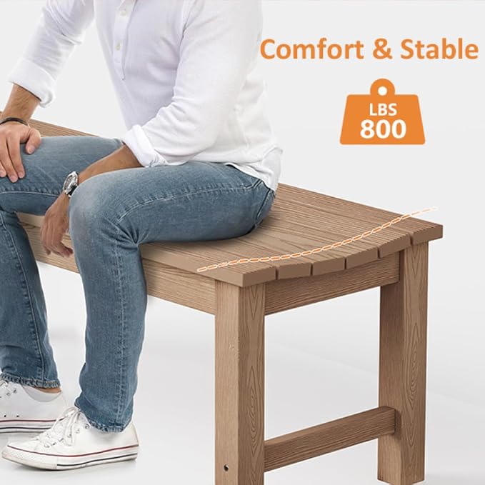 Outdoor Bench, 2-Person Patio Backless Bench Holds up to 800lbs, Weatherproof - Image 5