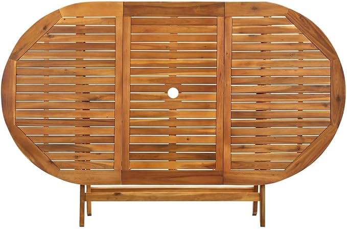 vidaXL Solid Acacia Wood Folding Patio Table - Image 3
