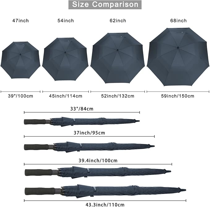 G4Free 47/54/62/68/72 Inch Automatic Open Golf Umbrella Oversize Extra Large - Image 7