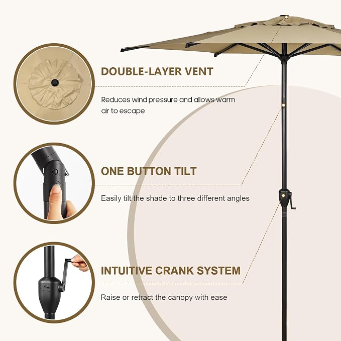 Abba Patio 11FT Lyon Outdoor Patio Umbrella Outdoor Table Umbrella - Image 2