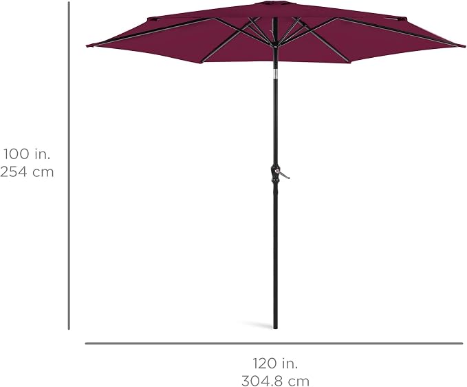 Best Choice Products 10ft Outdoor Table Compatible Steel Polyester Market Patio - Image 7