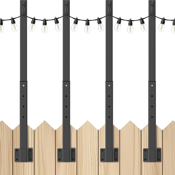 4 Pack String Light Poles, 2.8 Ft Light Poles by Mutovlin